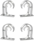 Ceiling Curtain Holder Silver Metal Set of 4