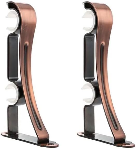 Double Curtain Bracket Premium Copper Oxide Pair
