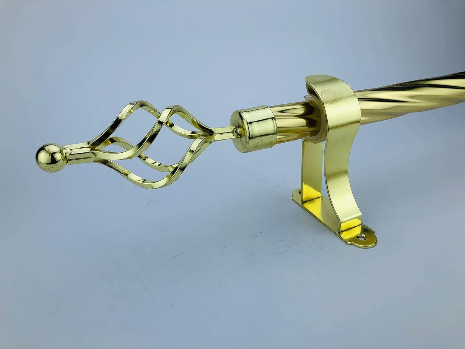 Heavy Duty Double Curtain Rod Holder Metal Gold Set of 4