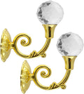 Andux Crystal Curtain Holdbacks Alloy Crystal Golden