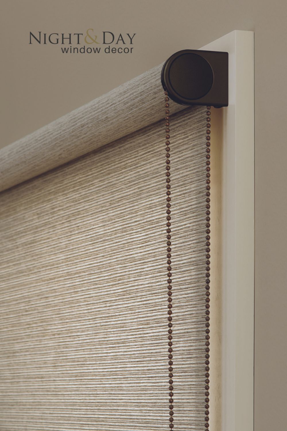Modern Textured Roller Blind - Premium Window Shade with Beaded Chain System