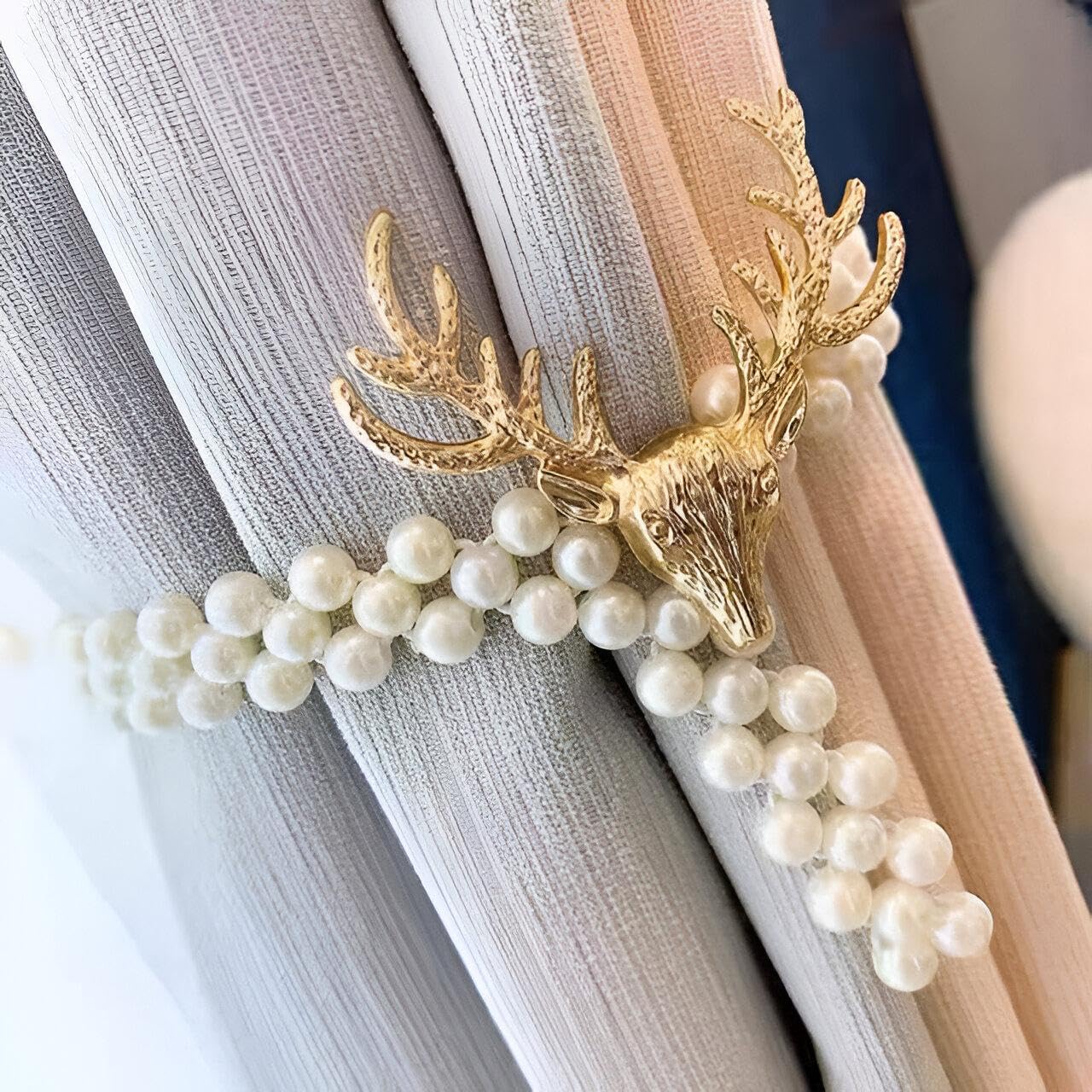 Pearl Bead Lace Curtain Tieback Elegant Drapery Accessory Style 4