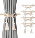 NICEEC Natural Cotton Rope Curtain Tiebacks Boho Rustic 4 Pack