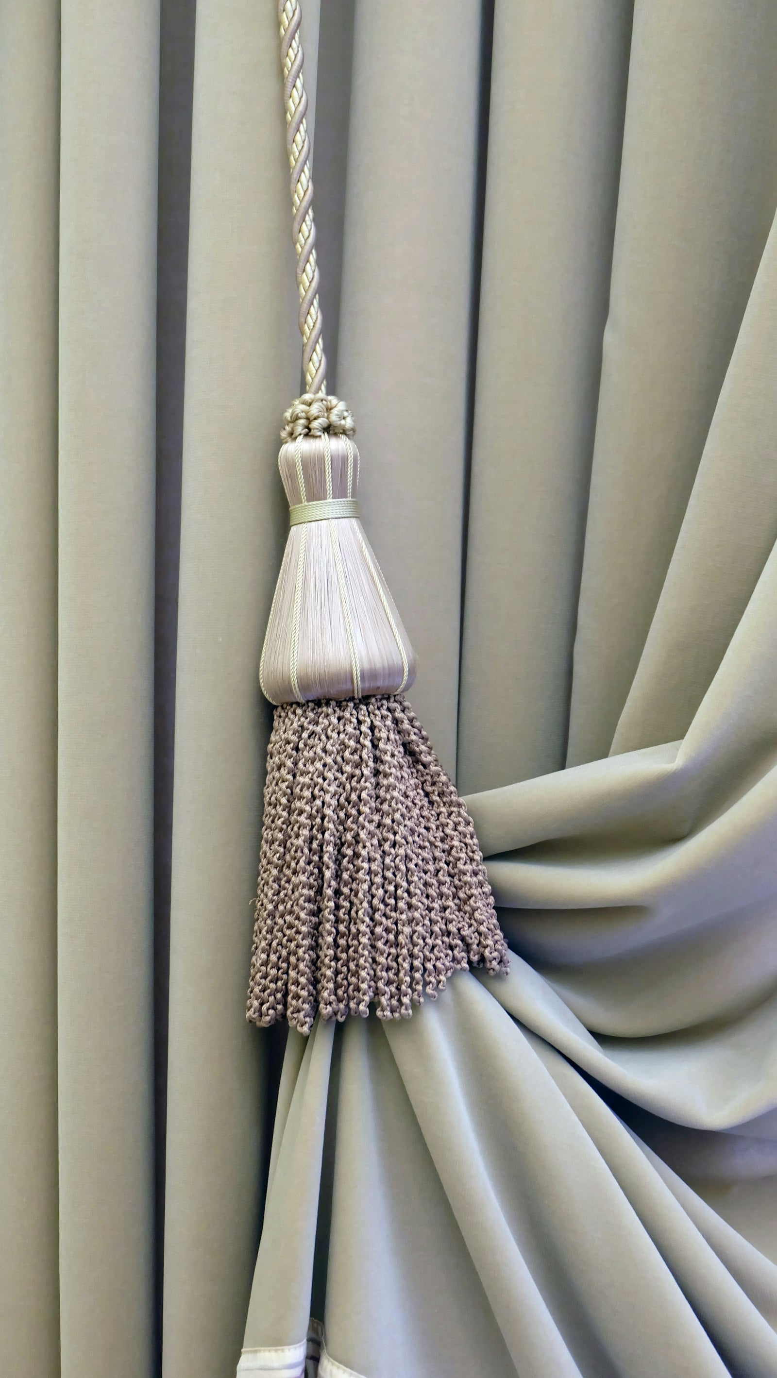 Curtain tieback and holdback detail